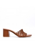 Faux leather heeled sandal