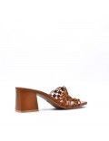 Faux leather heeled sandal