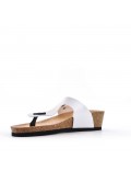 Mixed material wedge sandal