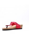 Mixed material wedge sandal