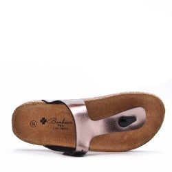 Mixed material wedge sandal