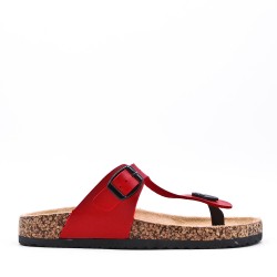 Mixed material wedge sandal