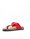 Mixed material wedge sandal