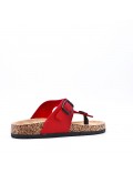 Mixed material wedge sandal