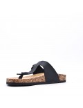 Mixed material wedge sandal