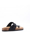 Mixed material wedge sandal