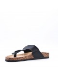 Mixed material wedge sandal