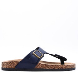 Mixed material wedge sandal