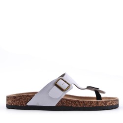 Mixed material wedge sandal