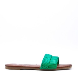 Slipper in mixed materials for women
