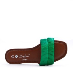 Claquette en mix matières pour femme 