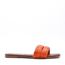 Slipper in mixed materials for women