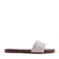 Slipper in mixed materials for women