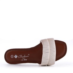 Claquette en mix matières pour femme 