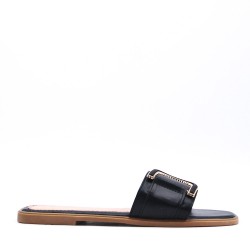Slipper in mixed materials for women