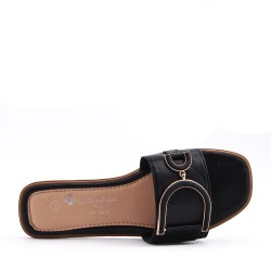 Slipper in mixed materials for women