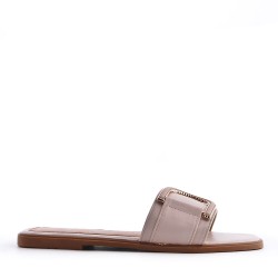 Slipper in mixed materials for women