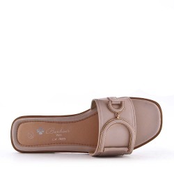 Slipper in mixed materials for women