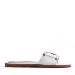 Slipper in mixed materials for women