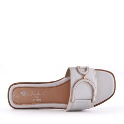 Slipper in mixed materials for women