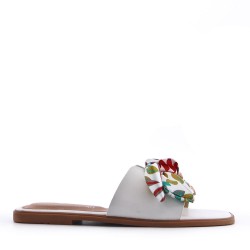 Slipper in mixed materials for women