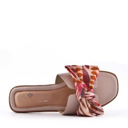 Slipper in mixed materials for women