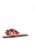 Slipper in mixed materials for women