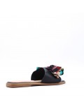 Slipper in mixed materials for women