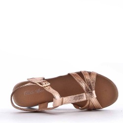 Women's faux leather wedge sandal