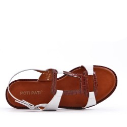 Flat sandals in a material mix for women