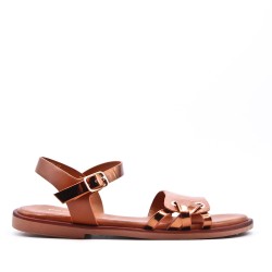 Flat sandals in a material mix for women