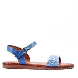 Flat sandals in a material mix for women