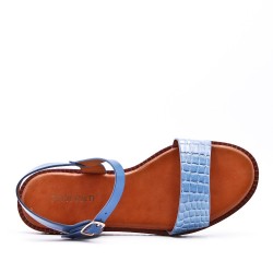 Flat sandals in a material mix for women