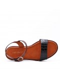 Flat sandals in a material mix for women