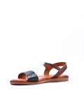 Flat sandals in a material mix for women