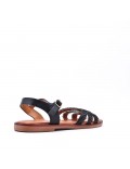 Flat sandals in a material mix for women