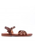 Flat sandals in a material mix for women