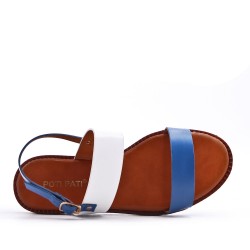 Flat sandals in a material mix for women