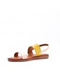 Flat sandals in a material mix for women