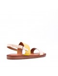 Flat sandals in a material mix for women