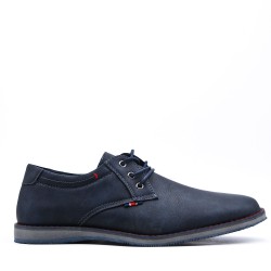 Lace-up faux leather derby