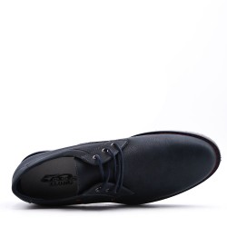 Lace-up faux leather derby