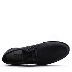 Lace-up faux leather derby