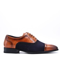 Lace-up faux leather derby