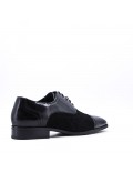 Lace-up faux leather derby