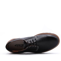 Lace-up faux leather derby