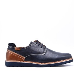 Lace-up faux leather derby