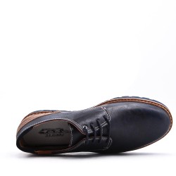 Lace-up faux leather derby