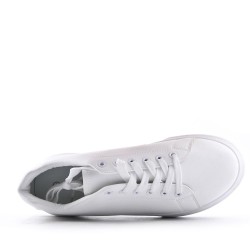 Lace-up faux leather tennis 