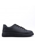 Lace-up faux leather tennis